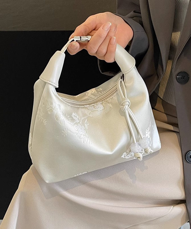 New Chinese Style Beige Embroidered Versatile Tote Bag