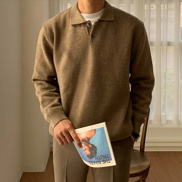 The Oslo Soft-Knit Polo Sweater